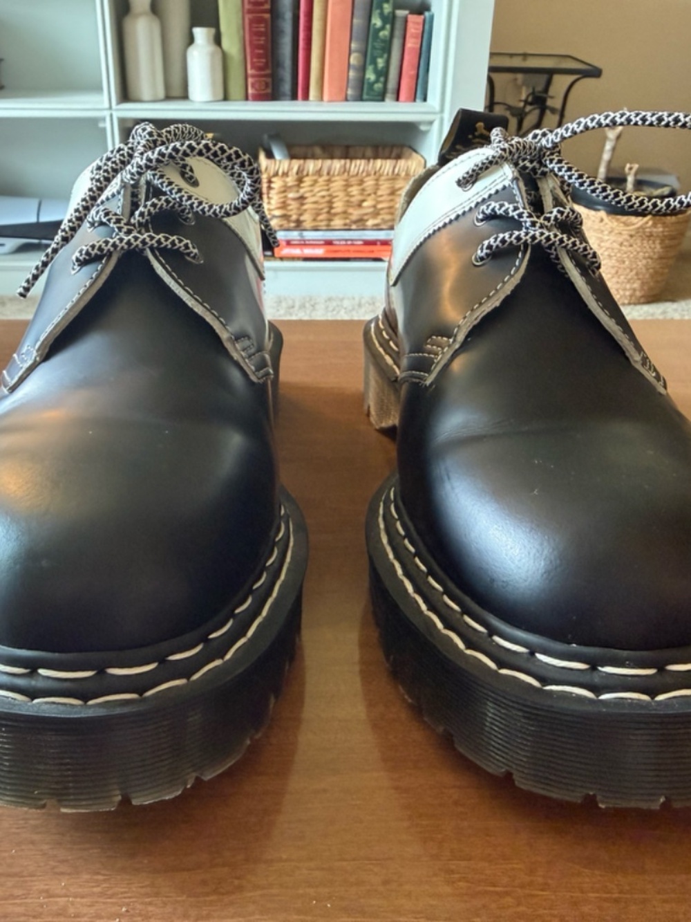 Dr. Martens Oxfords, Black and White Contrast - Picture 8 of 10